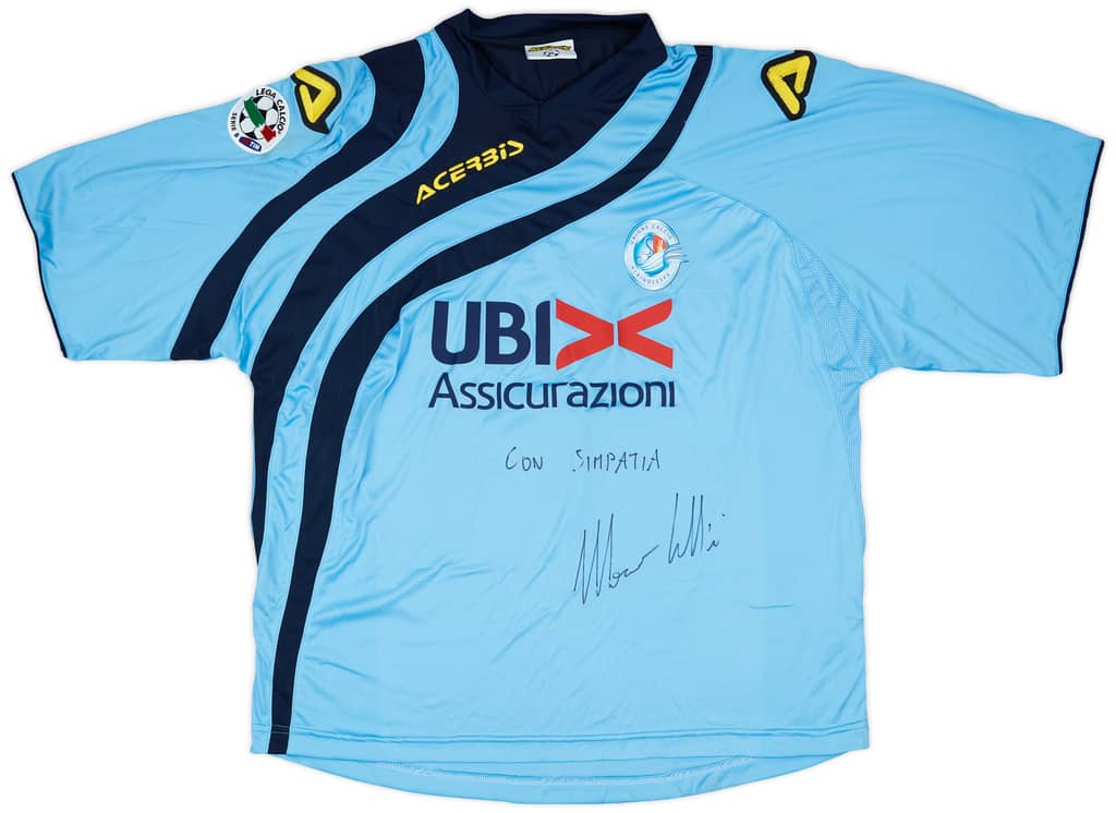 2007-08 Albinoleffe Match Issue Signed Home Shirt Cellini #9