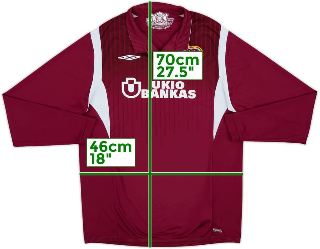 2009-10 Hearts Home L/S Shirt - 8/10 - (S)