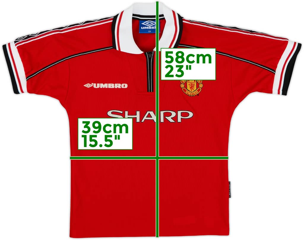 1998-00 Manchester United Home Shirt - 8/10 - (S.Boys)