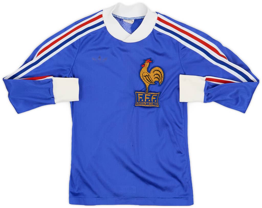 1978-80 France World Cup Home L/S Shirt - 5/10 - (6-7 Years)