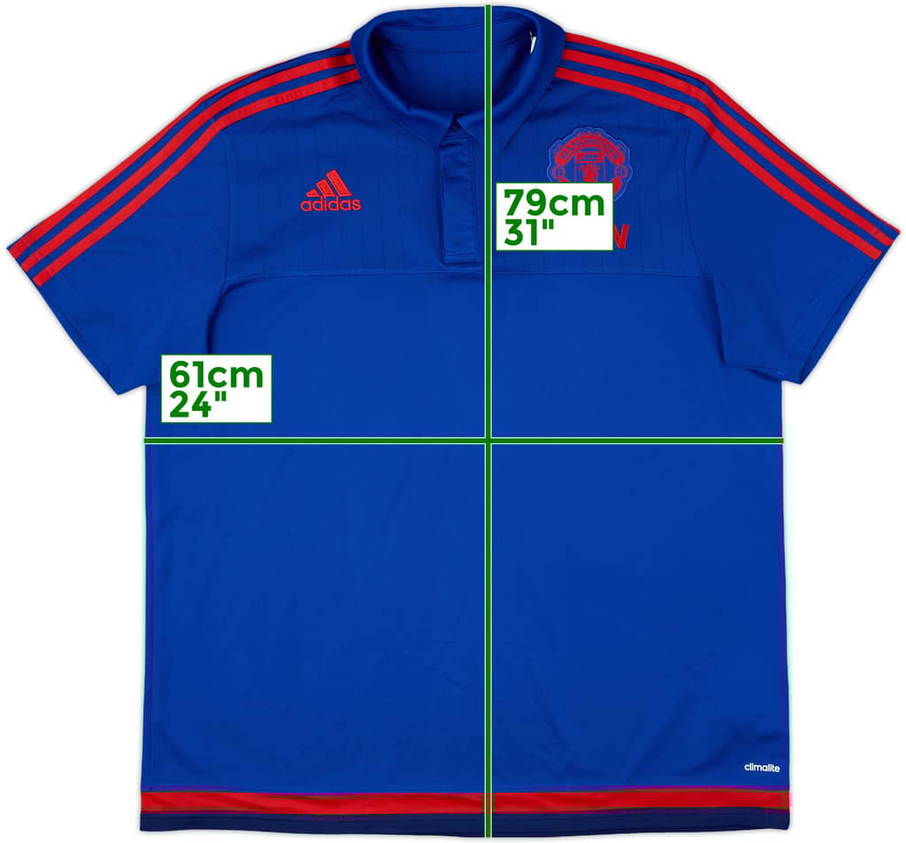 2015-16 Manchester United adidas Polo Shirt - 8/10 - (XL)