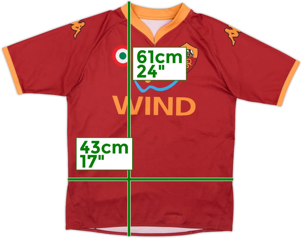 2007-08 Roma Basic Home Shirt - 7/10 - (L.Boys)