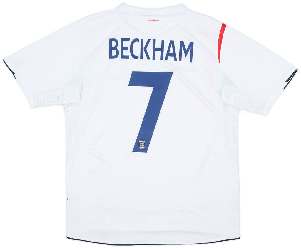 2005-07 England Home Shirt Beckham #7 - 6/10 - (L)