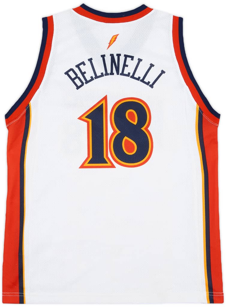 2007-09 Golden State Warriors Belinelli #18 Champion Home Jersey - 9/10 - (L.Boys)