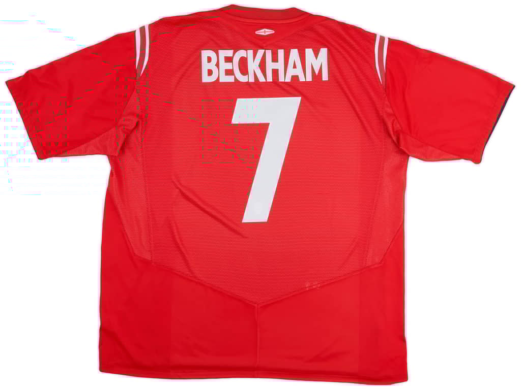 2004-06 England Away Shirt Beckham #7 - 6/10 - (XXL)