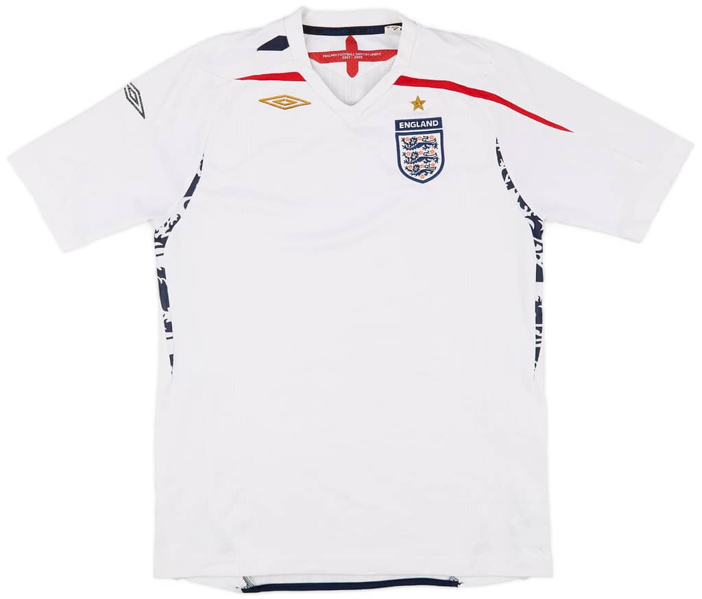 2007-09 England Home Shirt - 5/10 - (XL.Boys)