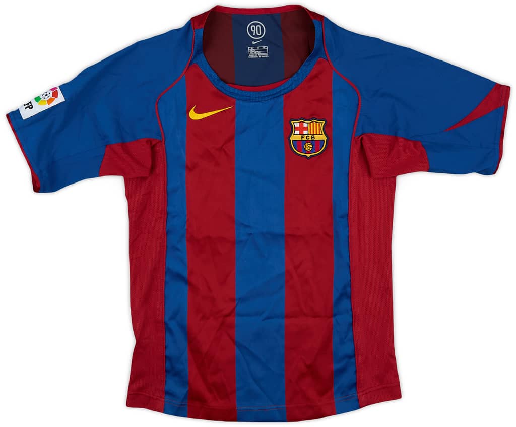 2004-05 Barcelona Home Shirt - 8/10 - (M.Boys)