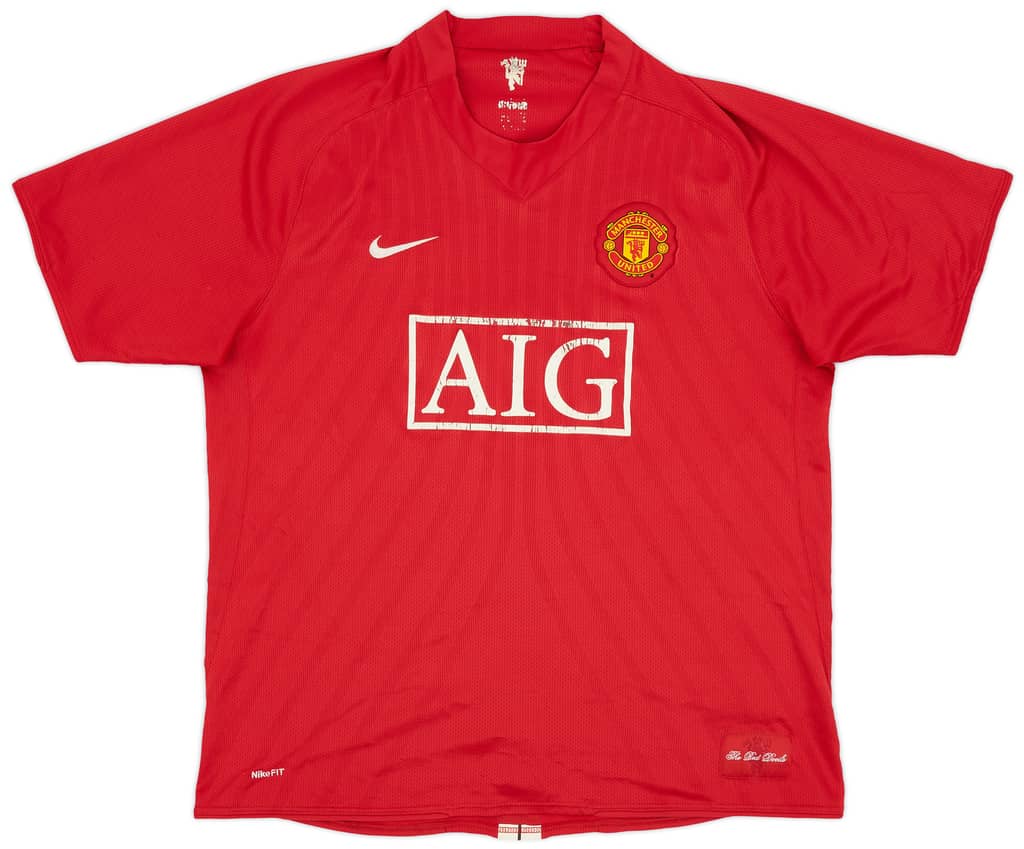 2007-09 Manchester United Home Shirt - 5/10 - (XL)