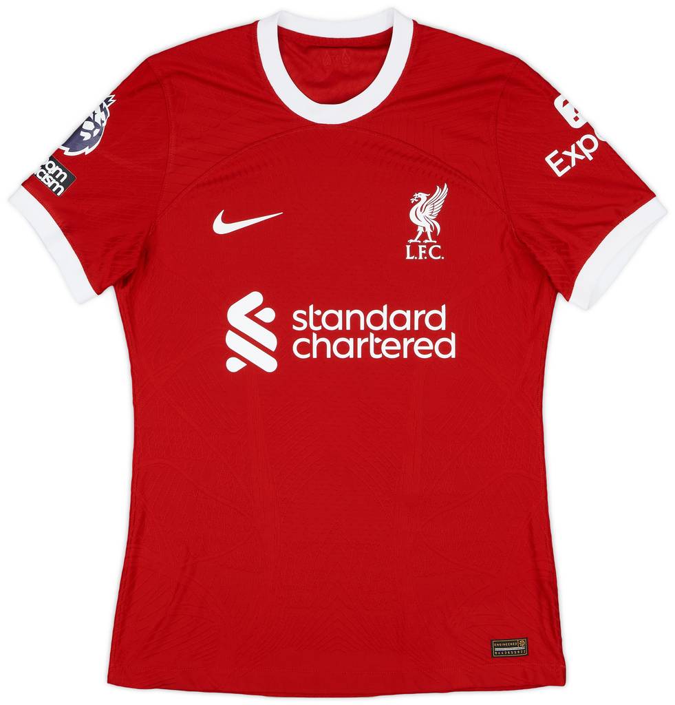2023-24 Liverpool Match Issue Home Shirt Robertson #26
