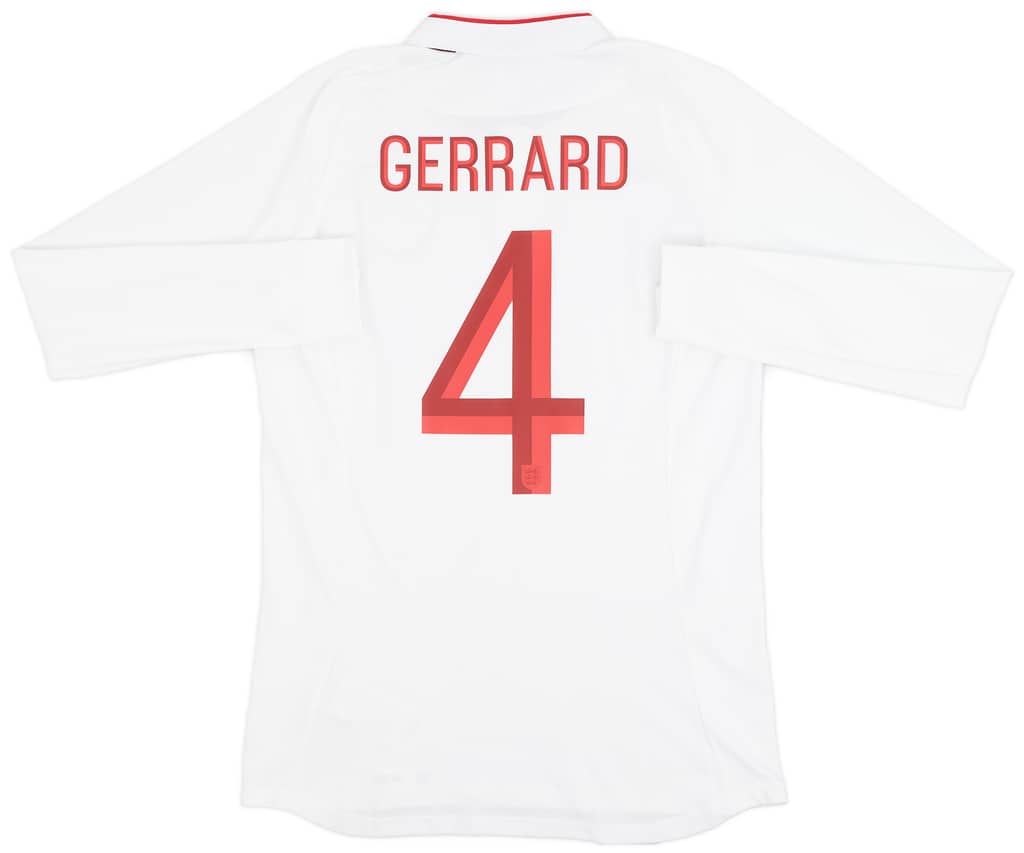 2012-13 England Home L/S Shirt Gerrard #4 - 9/10 - (M)