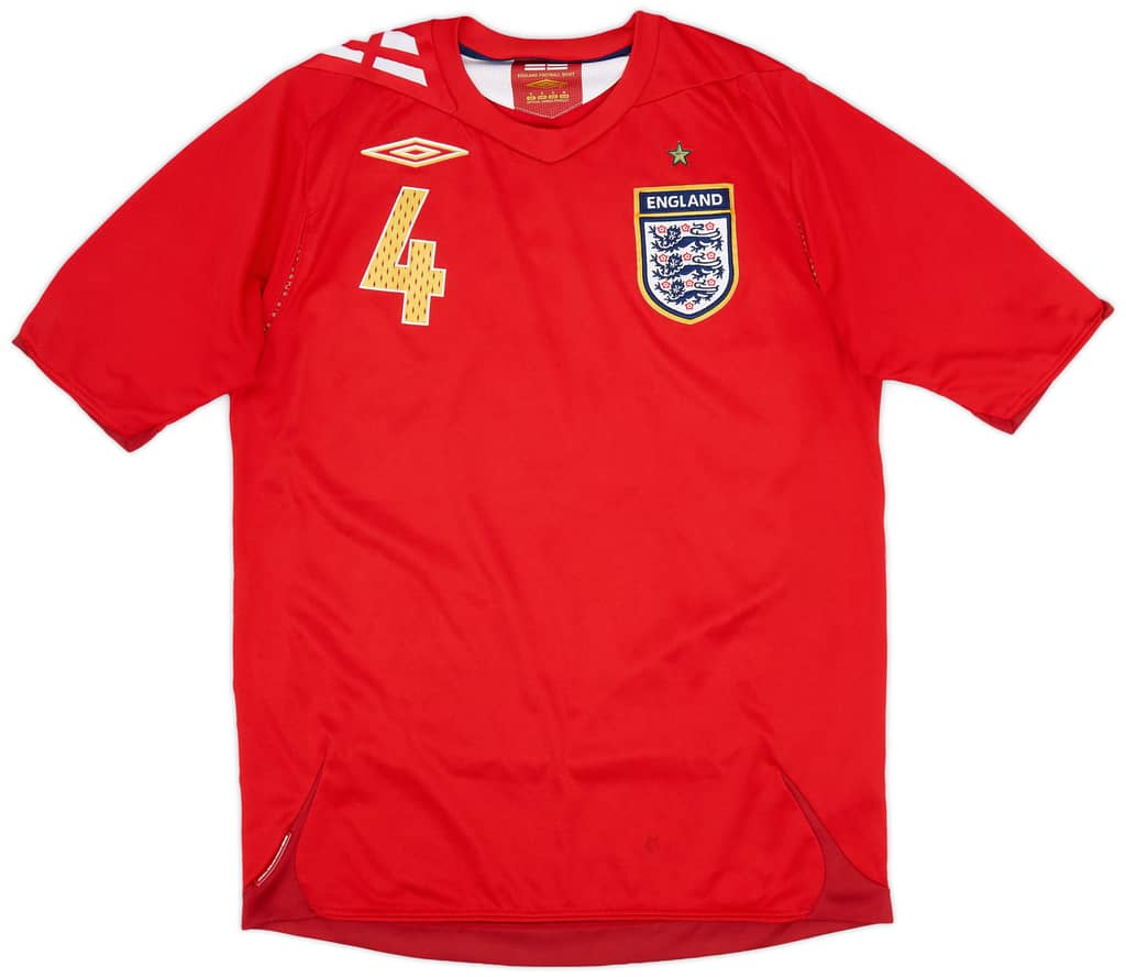 2006-08 England Away Shirt Gerrard #4 - 7/10 - (S)