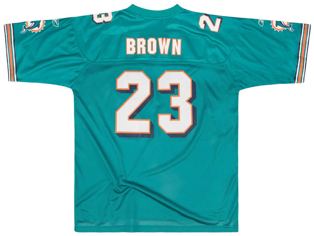 2005-06 Miami Dolphins Brown #23 Reebok On Field Jersey (Home) XL