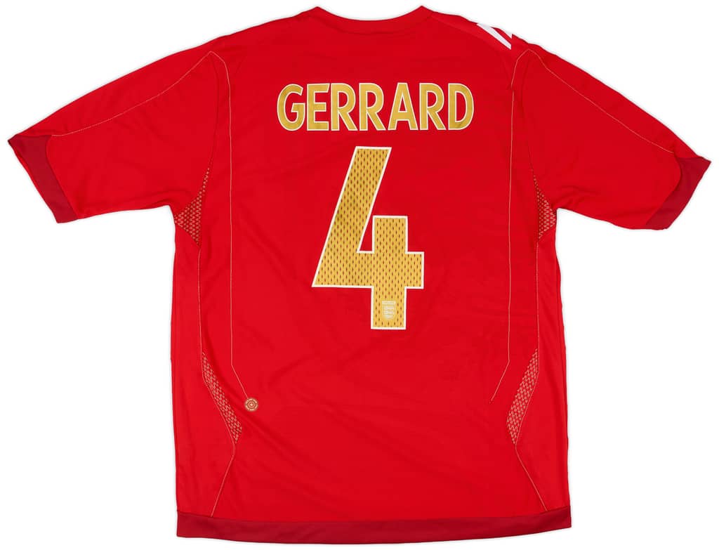 2006-08 England Away Shirt Gerrard #4 - 8/10 - (L)
