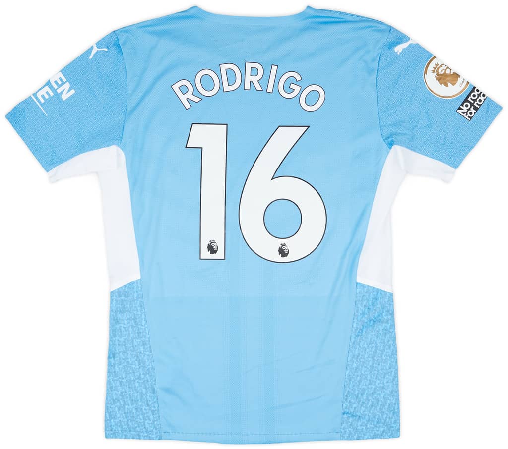 2021-22 Manchester City Match Issue Home Shirt Rodrigo #16