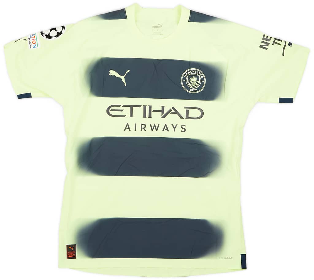 2022-23 Manchester City Match Issue Champions League Third Shirt Perrone #32
