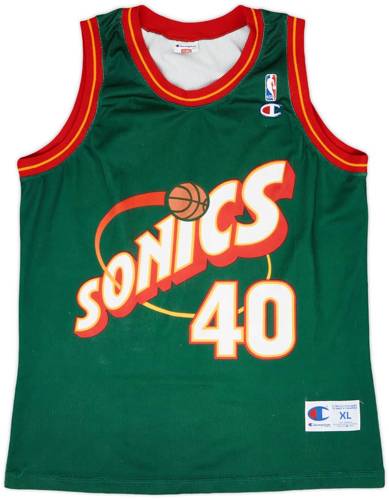 1995-97 Seattle Supersonics Kemp #40 Champion Away Jersey - 8/10 - (XL)
