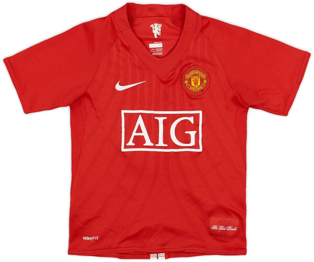 2007-09 Manchester United Home Shirt Fletcher #24 - 7/10 - (S.Boys)