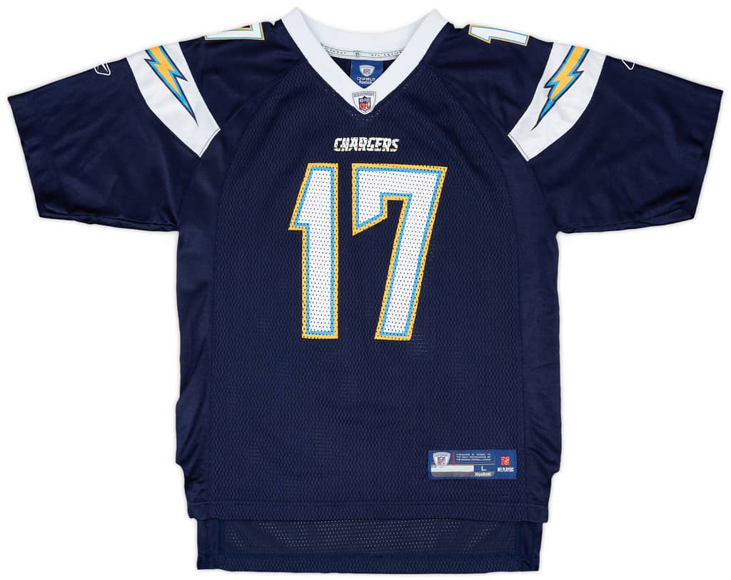 2008-11 San Diego Chargers Rivers #17 Reebok On Field Home Jersey - 9/10 - (L.Boys)