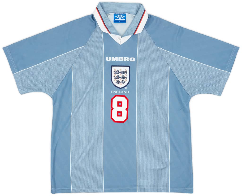 1996-97 England Away Shirt Gascoigne #8 - 8/10 - (XL)