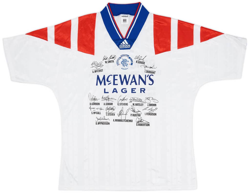 1992-93 Rangers 'Signed' Away Shirt - 9/10 - (L)