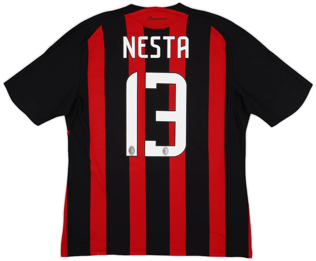 2008-09 AC Milan Home Shirt Nesta #13 - 8/10 - (L)