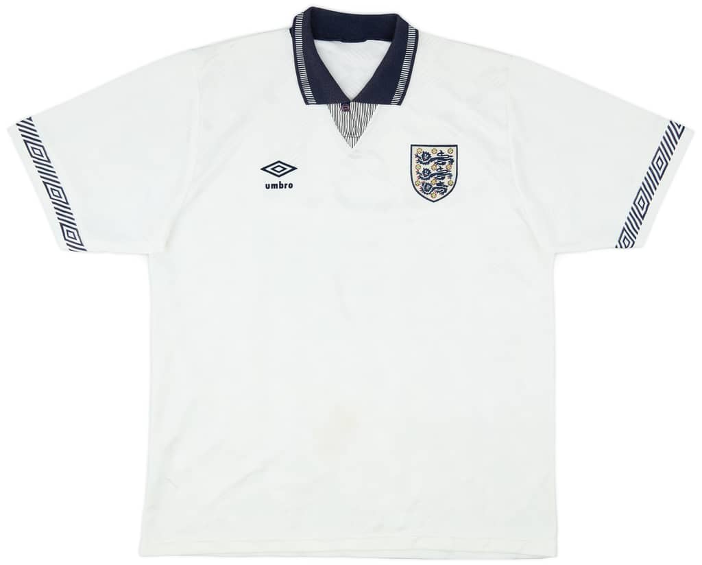 1990-92 England Home Shirt - 6/10 - (L)