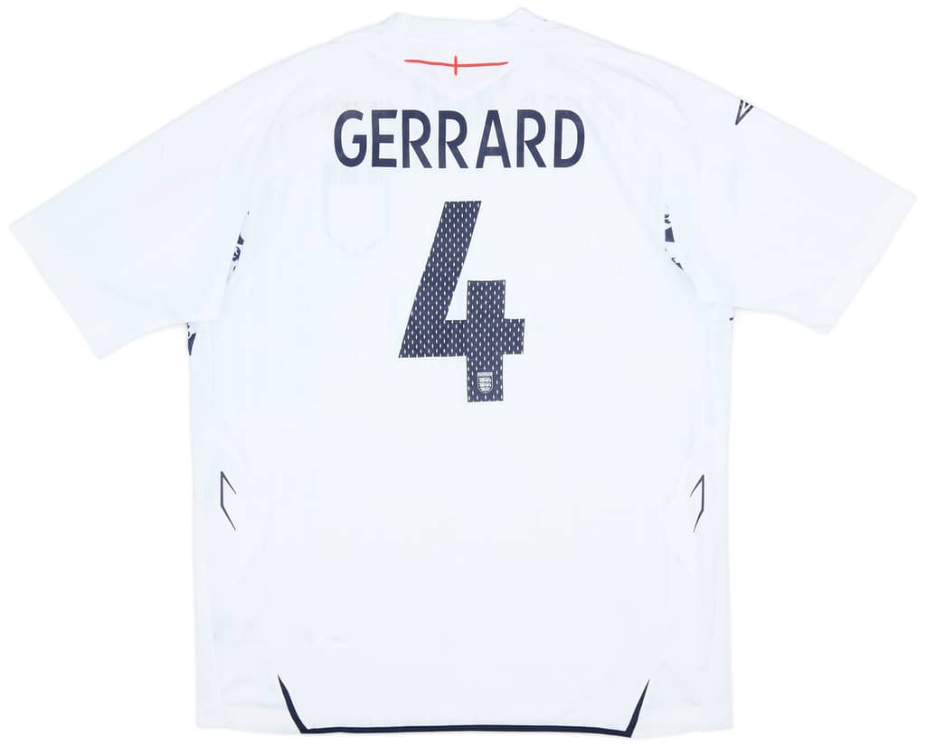 2007-09 England Home Shirt Gerrard #4 - 7/10 - (XL)