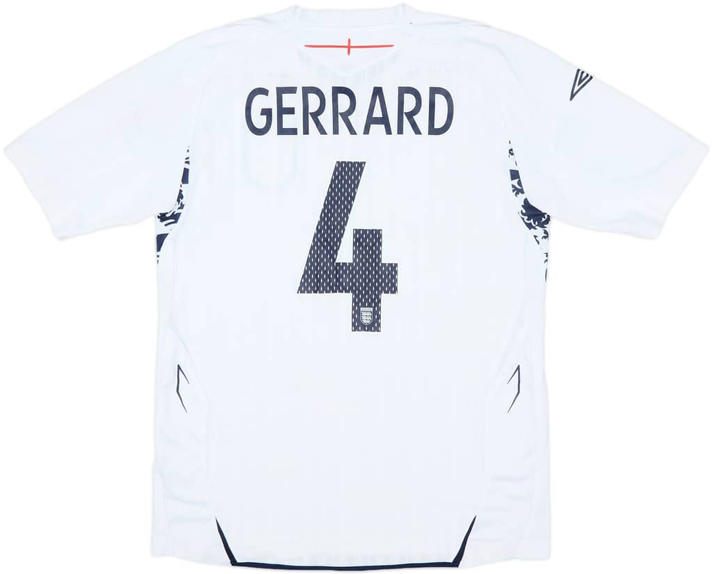 2007-09 England Home Shirt Gerrard #4 - 6/10 - (M)