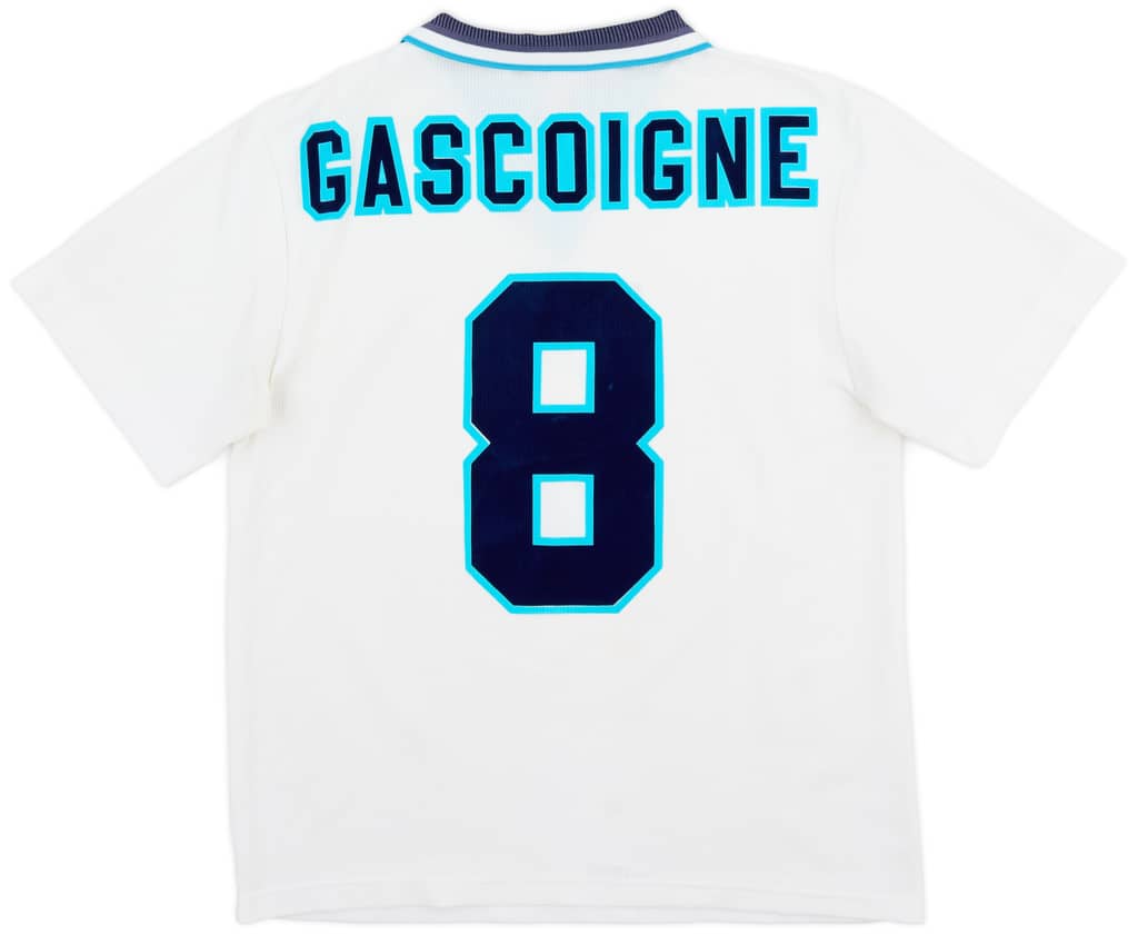 1995-97 England Home Shirt Gascoigne #8 - 8/10 - (M)