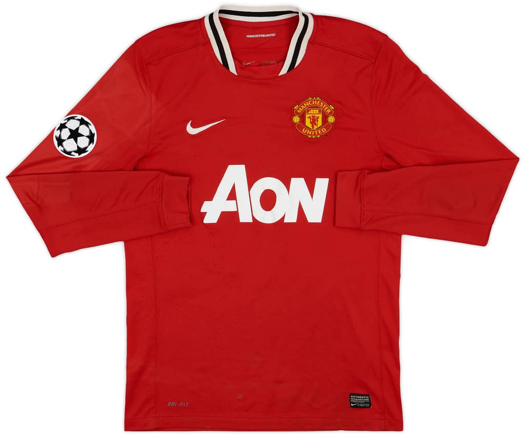 2011-12 Manchester United Home L/S Shirt Rooney #10 - 6/10 - (M)