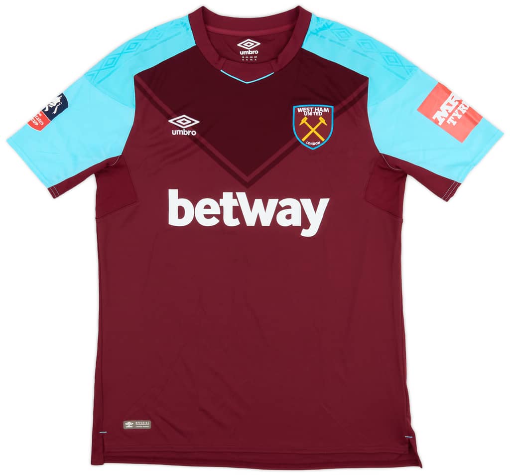 2017-18 West Ham Match Issue FA Cup Home Shirt Carroll #9