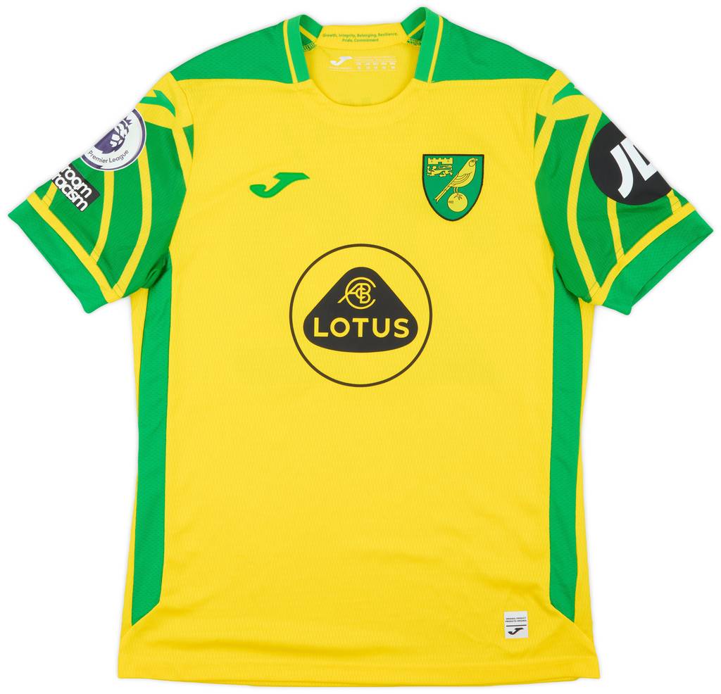 2021-22 Norwich Match Issue Home Shirt Pukki #22