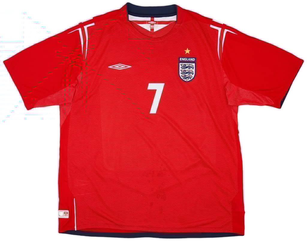 2004-06 England Away Shirt Beckham #7 - 6/10 - (XXL)