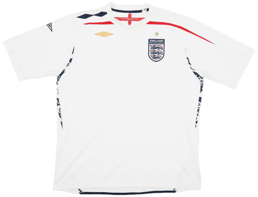 2007-09 England Home Shirt - 5/10 - (XXL)