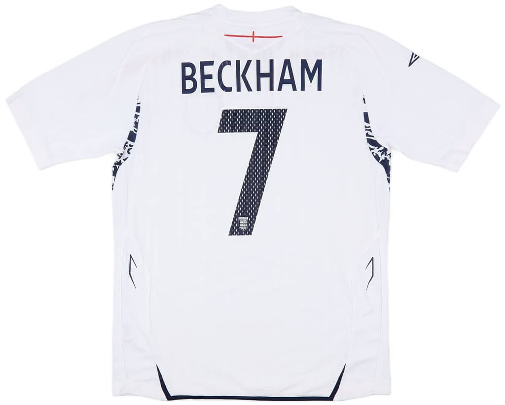 2007-09 England Home Shirt Beckham #7 - 6/10 - (S)