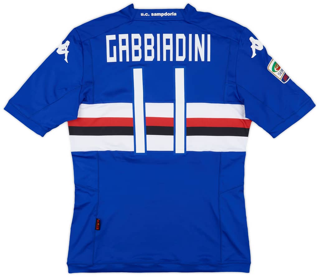 2014-15 Sampdoria Match Issue Home Shirt Gabbiadini #11