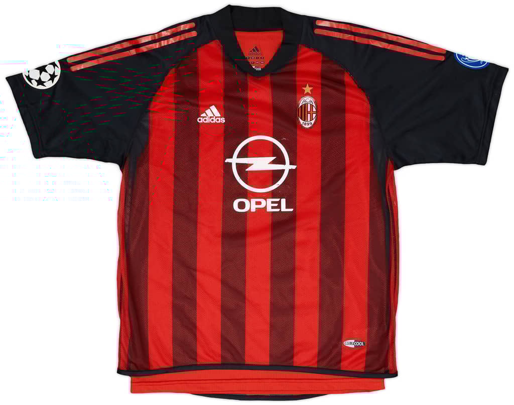 2002-03 AC Milan Match Worn Champions League Home Shirt Brocchi #32