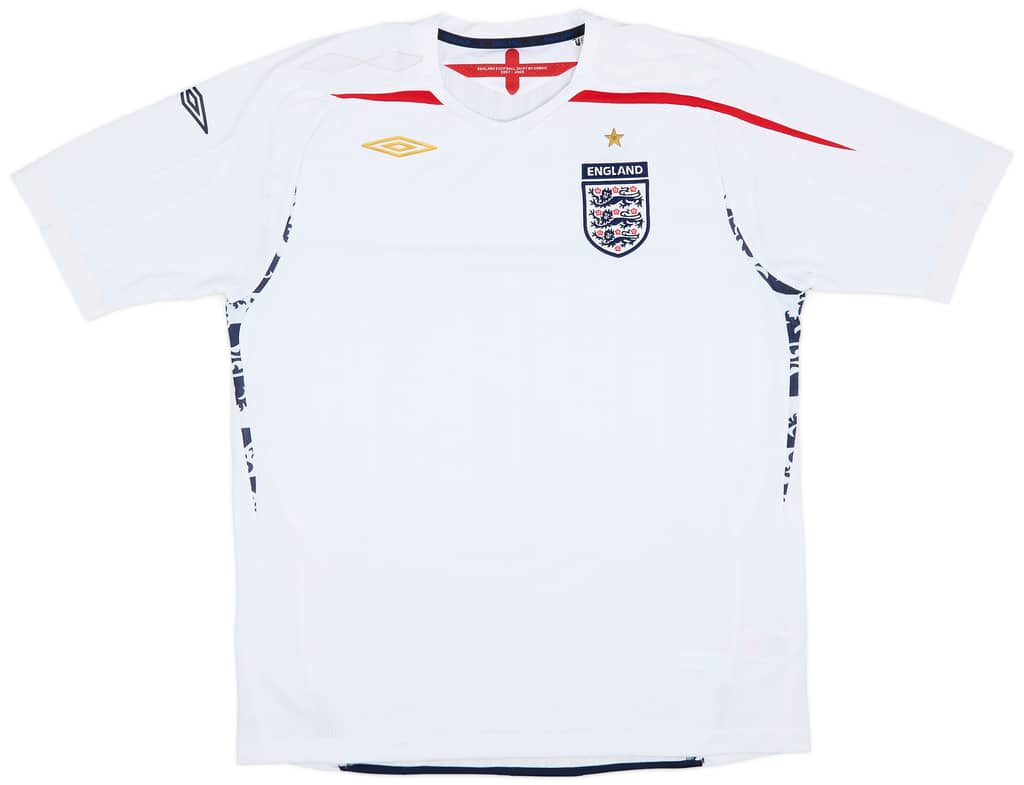 2007-09 England Home Shirt - 5/10 - (XL)