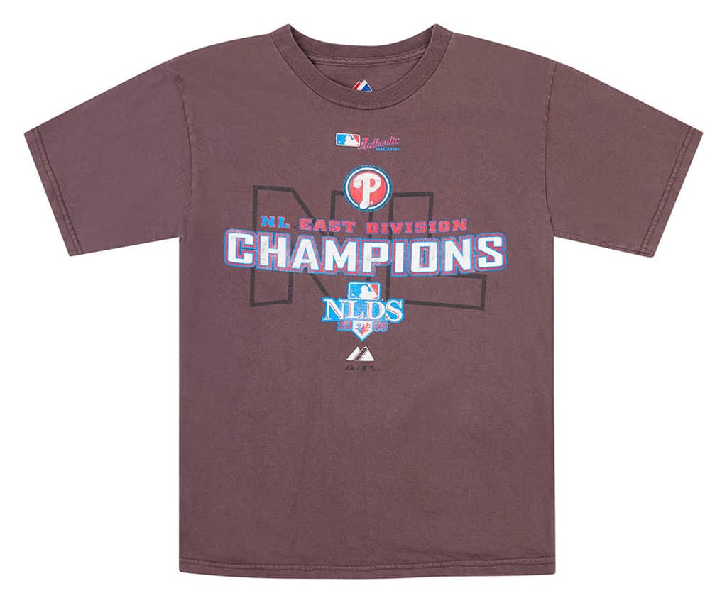 2008 Philadelphia Phillies NL East Division Champions Majestic Tee Y