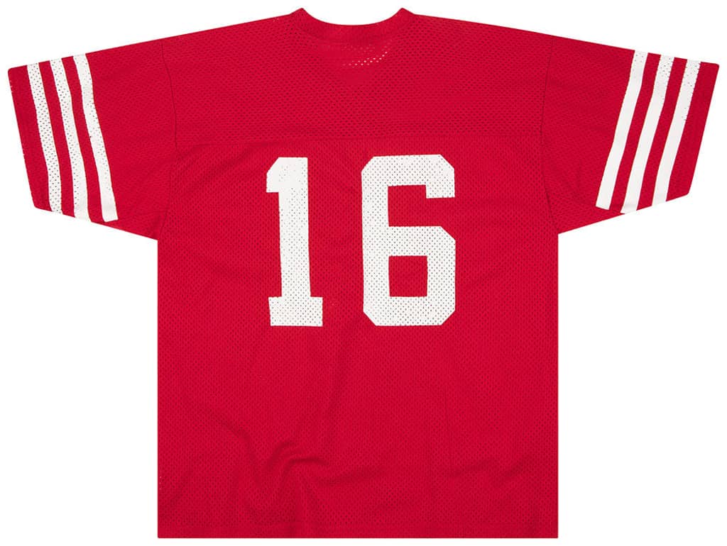 1980s San Francisco 49ers Montana #16 MacGregor Sand-Knit Jersey (Home) L