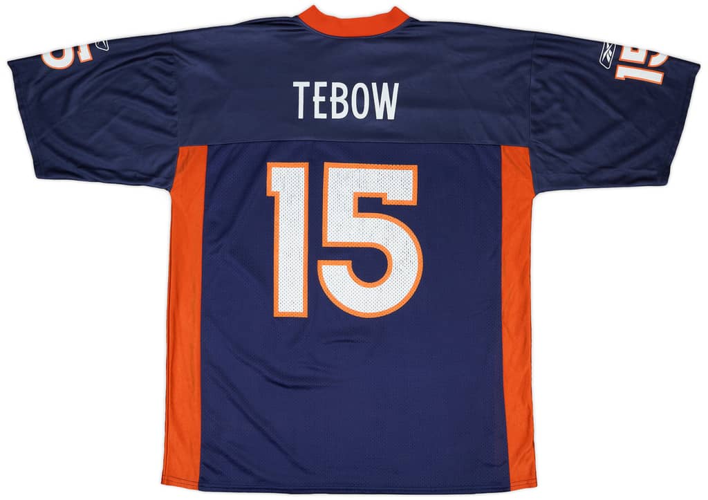 2010-11 Denver Broncos Tebow #15 Reebok Replica Home Jersey - 6/10 - (XL)