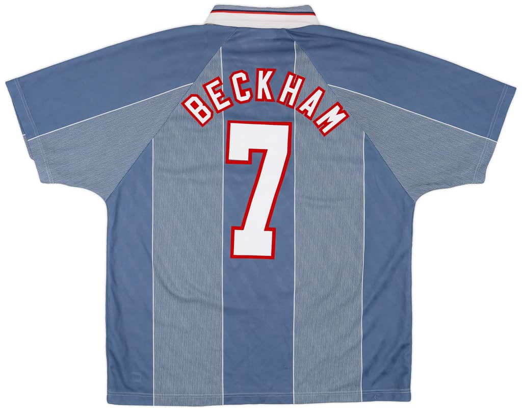 1996-97 England Away Shirt Beckham #7 - 9/10 - (XL)