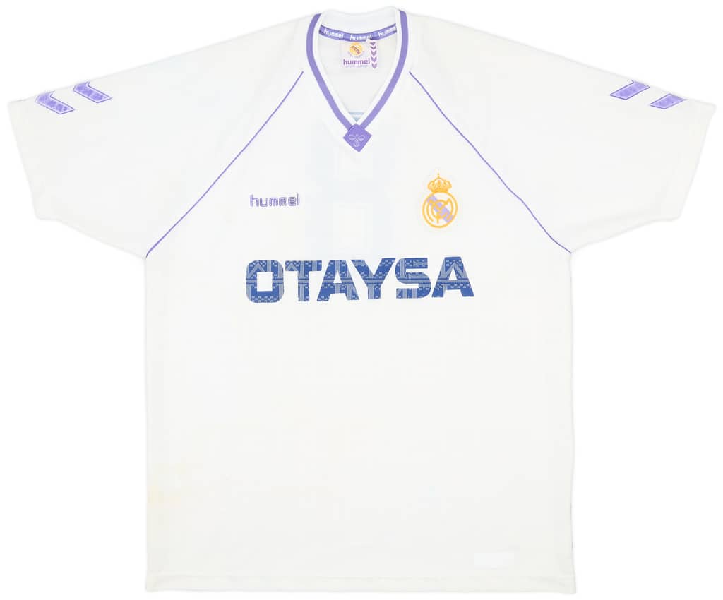 1990-91 Real Madrid Home Shirt #8 - 6/10 - (XL)