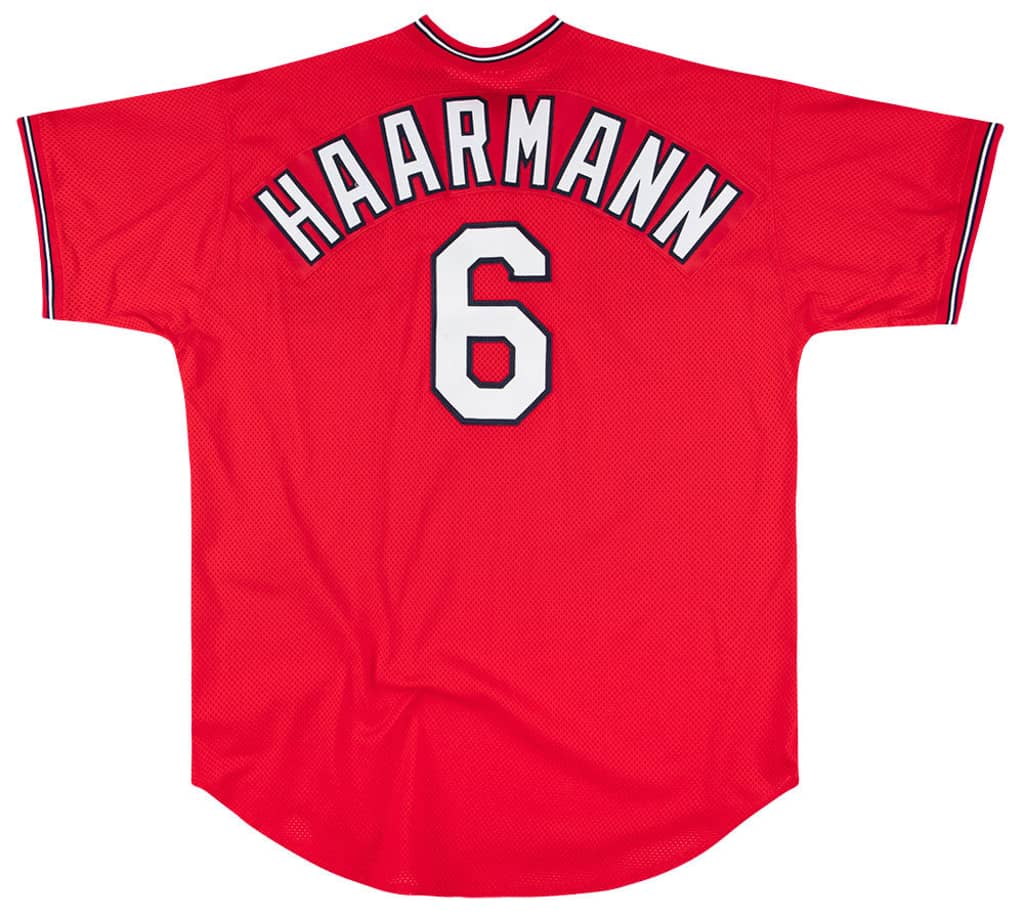1990s St. Louis Cardinals Haarmann #6 Russell Athletic Diamond Collection Batting Practice Jersey XXL