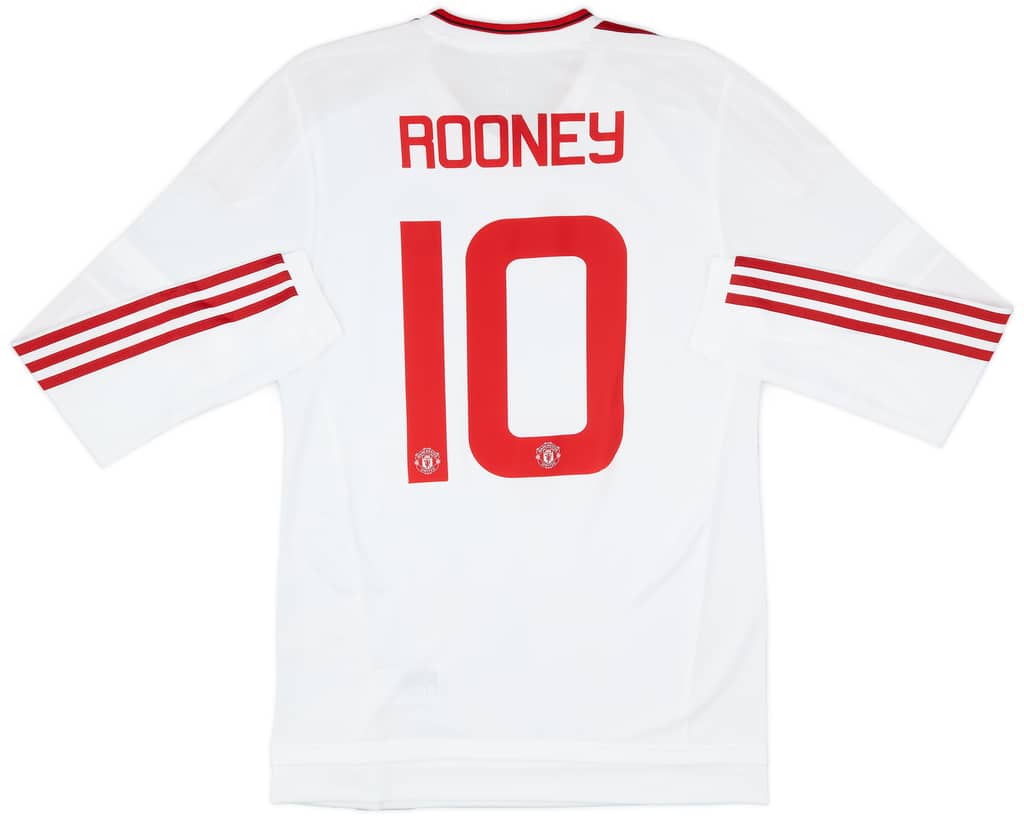 2015-16 Manchester United Player Issue Away L/S Shirt Rooney #10 (M)