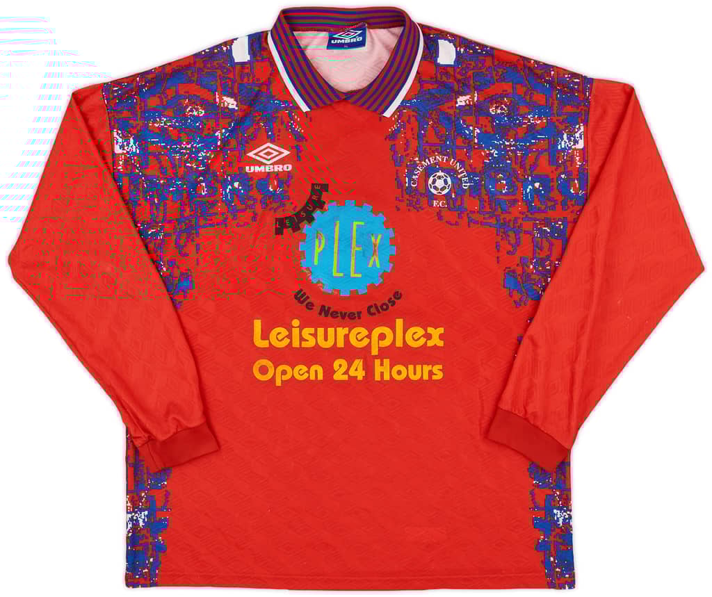 1990s Umbro Template L/S Shirt (Casement United) #5 - 8/10 - (XL)