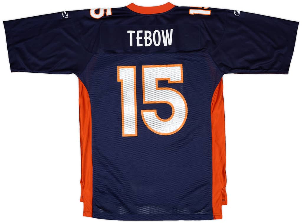 2010-11 Denver Broncos Tebow #15 Reebok On Field Home Jersey - 9/10 - (L)