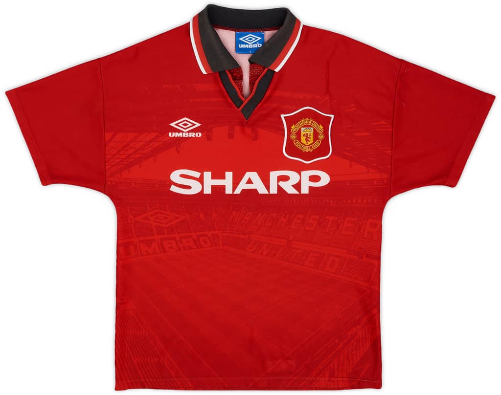 1994-96 Manchester United Home Shirt - 7/10 - (Y)