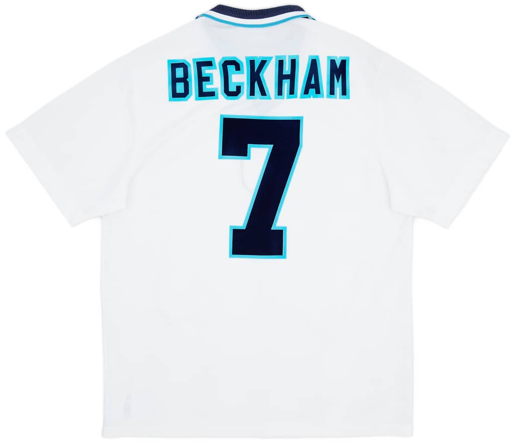1995-97 England Home Shirt Beckham #7 - 8/10 - (XL)