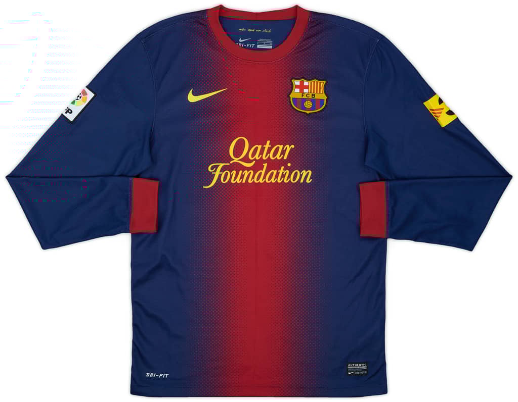 2012-13 Barcelona Home L/S Shirt Messi #10 - 9/10 - (S)